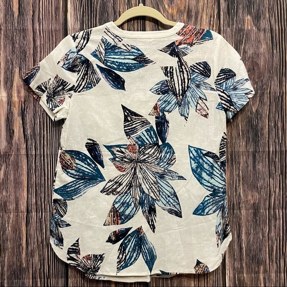 Van Heusen | leaf print linen top - Picture 4 of 5